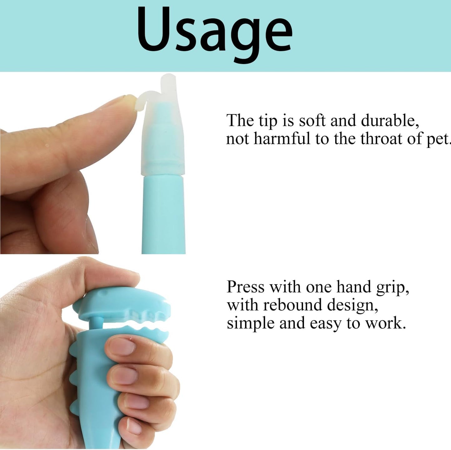 Cat Pill Shooter - Pet Pill Shooter for Dogs and Cats,Soft Tip Syringe Dispenser,Easy Medication Delivery to Small Animals (Blue)