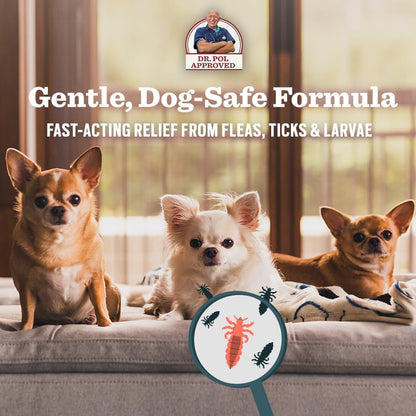 Dr. Pol Incredi-Pol Flea & Tick Spray | Fast-Acting Pest Control for Dogs | Helps Repel & Eliminate Fleas, Ticks & Larvae | Safe & Effective Formula | 16 oz