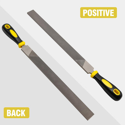 T12 High Carbon Steel 40cm Flat File with Handle, 12-Inch Flat File, Hoof Rasp