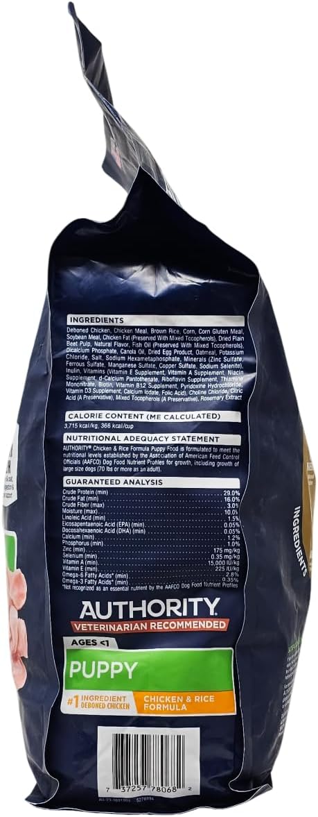 Authority Puppy Chicken and Rice Dry Dog Food, 6 Pound Bag
