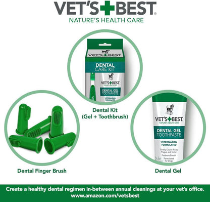Vet's Best Dog Toothbrush - Easy Teeth Cleaning for Dog Dental Care, Perfect for Dogs and Cats - Comes With 10 Soft Finger Brushes Per Pack
