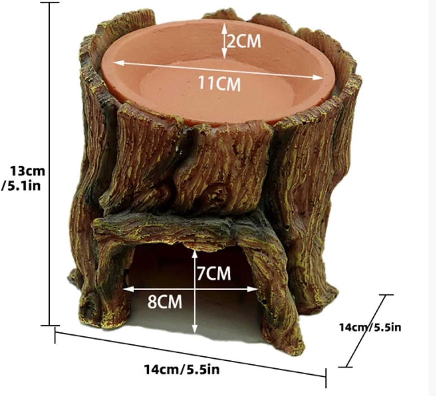 Natural Wood Log Reptile Hide Cave, Hollow Tree Trunk Design, Small Animal Habitat, Decorative Hideout for Hamsters