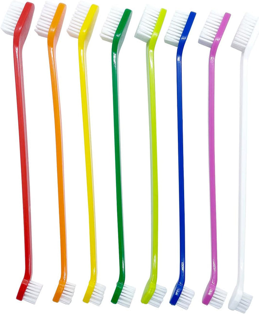 Dog Toothbrush Set of 8 – Dual Headed Dental Hygiene Brushes for Small to Large Dogs, Easy Teeth Cleaning & Dental Care,Dog Tooth Brushes for Small to Large Dogs, Cats, and Most Pets