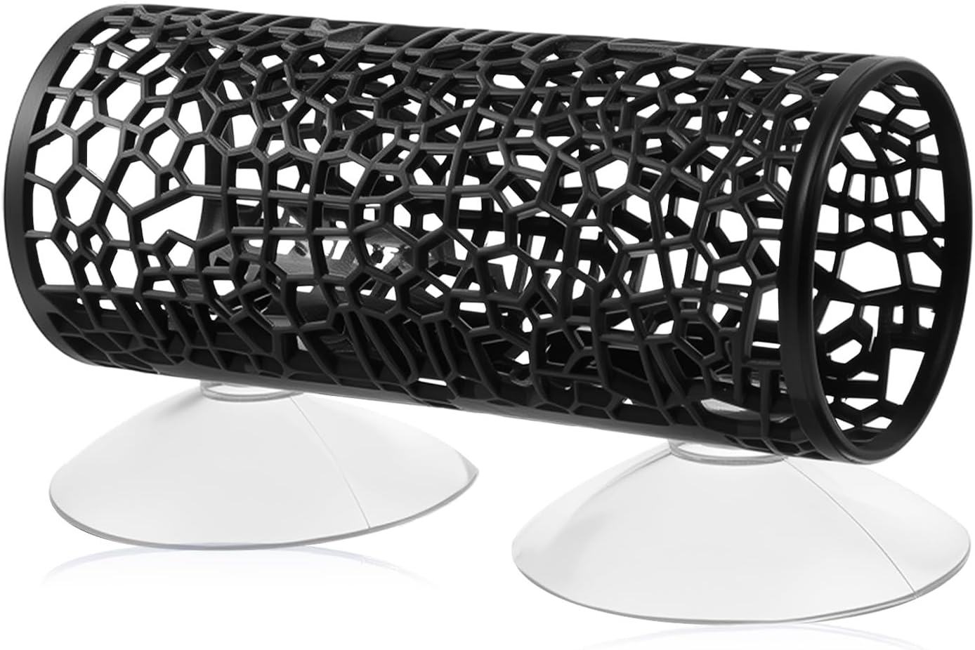 Betta Fish Tank Accessories, Black Hollow Aquarium Tunnel Swim Tube Soft Edged Betta Shelter Cave Safer for Small Fish Shrimp Aquarium Decor Hideout Tube