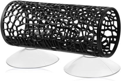 Betta Fish Tank Accessories, Black Hollow Aquarium Tunnel Swim Tube Soft Edged Betta Shelter Cave Safer for Small Fish Shrimp Aquarium Decor Hideout Tube