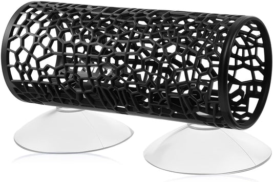 Betta Fish Tank Accessories, Black Hollow Aquarium Tunnel Swim Tube Soft Edged Betta Shelter Cave Safer for Small Fish Shrimp Aquarium Decor Hideout Tube