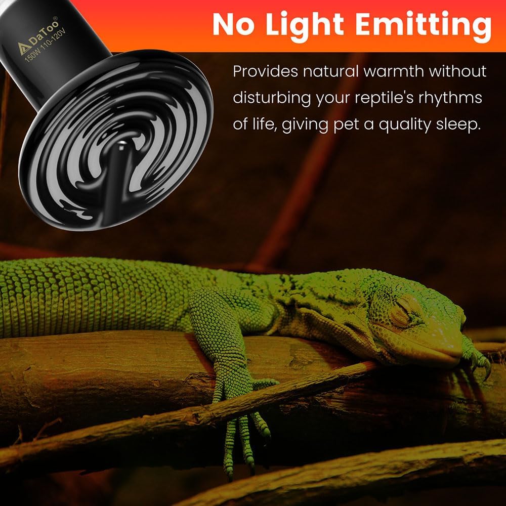 Ceramic Reptile Heat Lamp 150W Ceramic Heat Emitter E26 No Light Night Heat Bulb for Reptile Terrarium Tank Lizards Snakes Hedgehogs Turtles Cats Dogs Chicken（2 Pack）