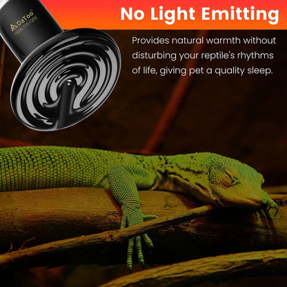 Ceramic Reptile Heat Lamp 150W Ceramic Heat Emitter E26 No Light Night Heat Bulb for Reptile Terrarium Tank Lizards Snakes Hedgehogs Turtles Cats Dogs Chicken（2 Pack）