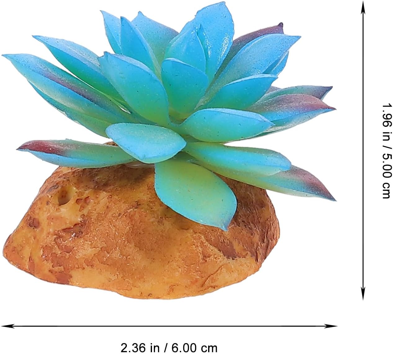 2Pcs Reptile Tank Artificial Succulent Plants Decor Set Lifelike Simulation Plants Adornment for Reptile Habitat Box Sturdy Plastic Terrarium Landscaping Accessories for