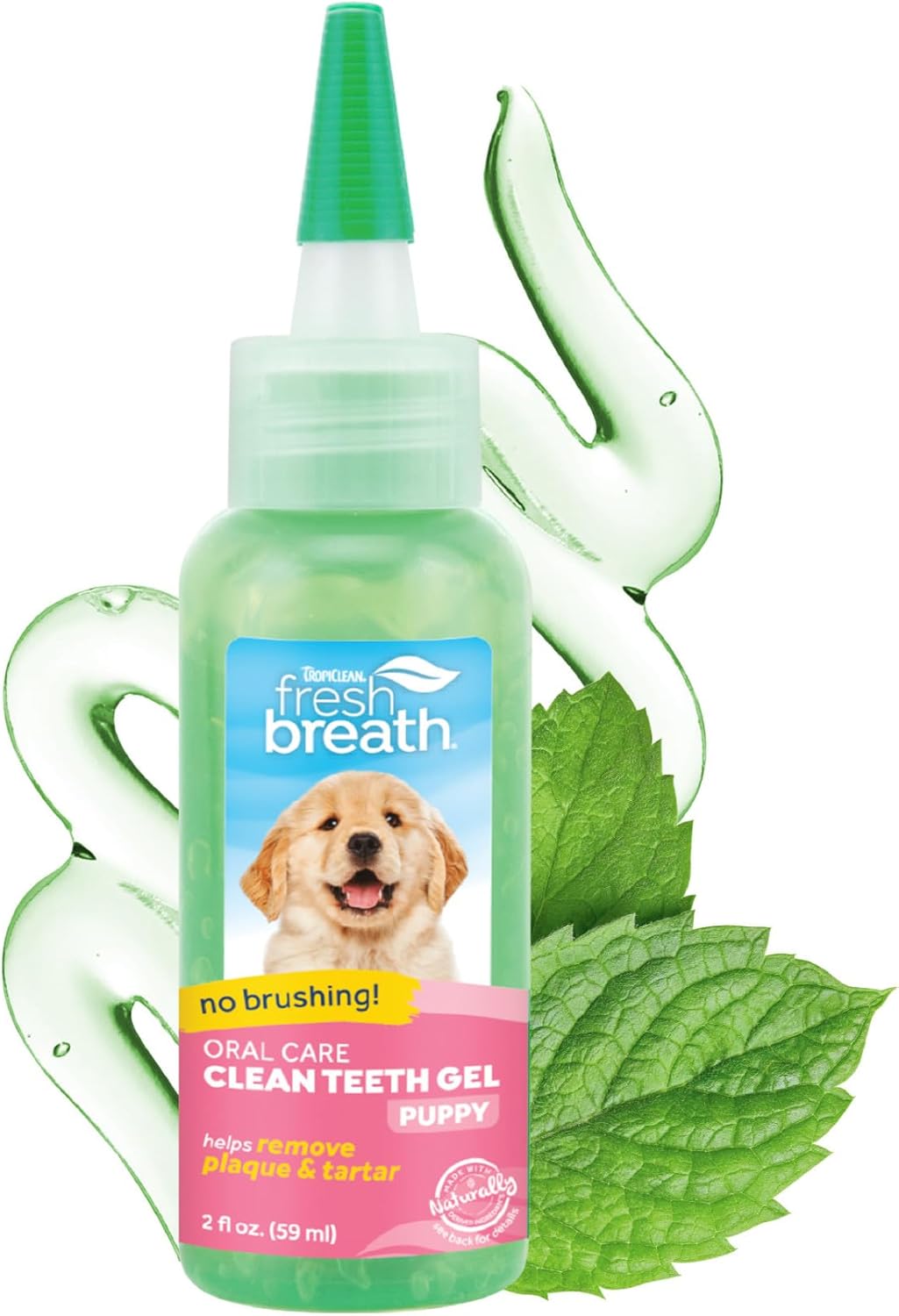 TropiClean Fresh Breath Dog Toothpaste for Teeth Cleaning, Breath Freshener, Easy to Use Plaque & Tartar Remover Gel, No Toothbrush Needed, 2oz.