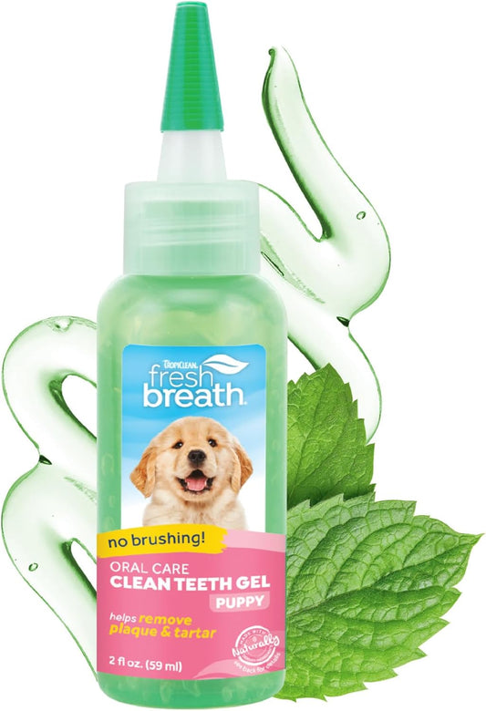 TropiClean Fresh Breath Dog Toothpaste for Teeth Cleaning, Breath Freshener, Easy to Use Plaque & Tartar Remover Gel, No Toothbrush Needed, 2oz.