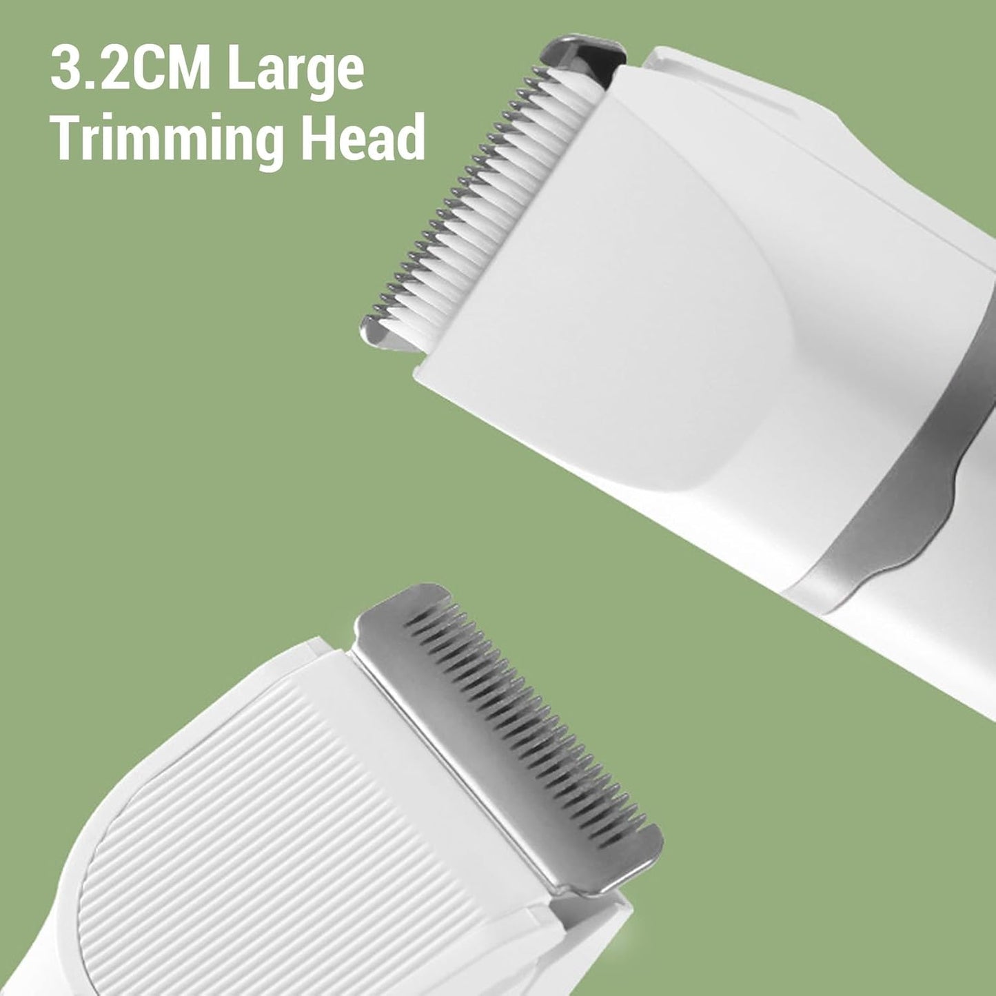 Electric Pet Hair Clipper, Low Noise Rechargeable Grooming Kit, Professional Pet Trimmer for Body Face Ears Eyes Nails, Multifunctional Cordless Clipper with 3 Trimming Heads and 4