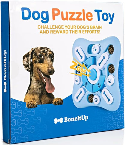 BoneItUp Dog Enrichment Toys Combo – Interactive Dog Puzzle Toys & Lick Mat for Dogs for Mental Stimulation, Slow Feeding & Calming Play