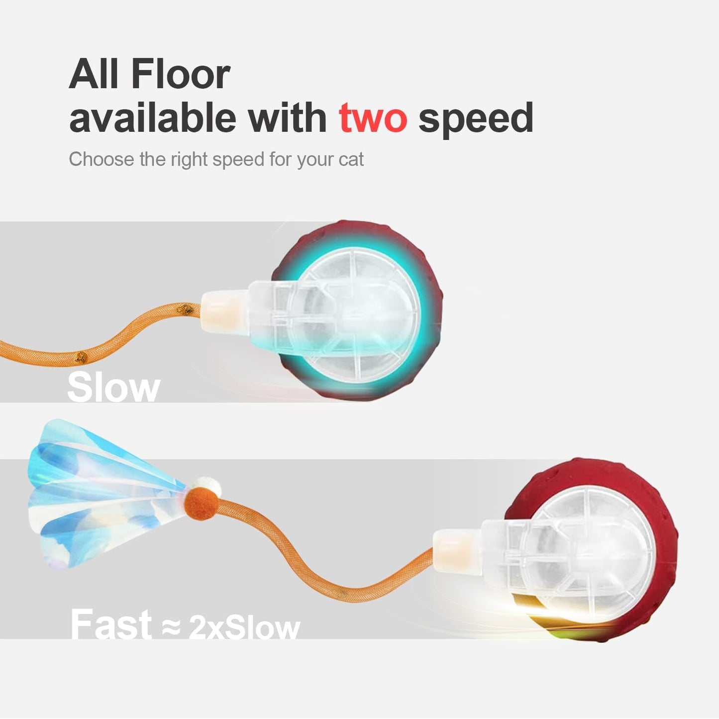 Interactive Cat Toys for Indoor Cats,The 3rd Generation Agile Moving Cat Ball with Elastic Mesh Tail,Automatic Kitten Toys for Bored Indoor Cats,Motion Activated(Silicone Ball)