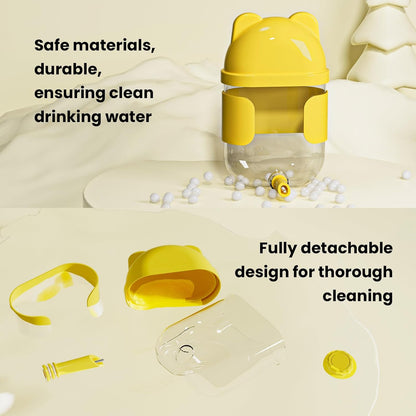 11 Fl Oz No Mess Hanging Water Dispenser,Leak-Proof Automatic Bird Water Feeder,Small Animal Water Bottle for Guinea Pigs,Chinchillas,Ferrets,Parrots,Squirrels,Rats,Bunnies (White)