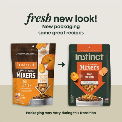 Instinct Raw Boost Mixers Freeze Dried Dog Food Toppers For Dry Food, Grain Free Dog Food Toppers with Chicken For Dogs - Gut Health, 12.5 oz