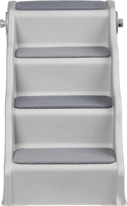 Amazon Basics Foldable Non-Slip Pet Stairs, Steps for Dogs and Cats, 14.6'' W x 22.75'' D x 19.5'' H, Grey