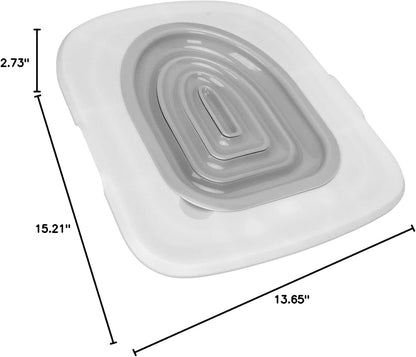 Cat Toilet Training Kit, Reusable Universal Cats Potty Toilet Trainer System, Teach Kitty How to Use Toilet Bowl, Professional Cat Urinal Seat Trainer for Home (White Tray, 1 Gray Inner Support)