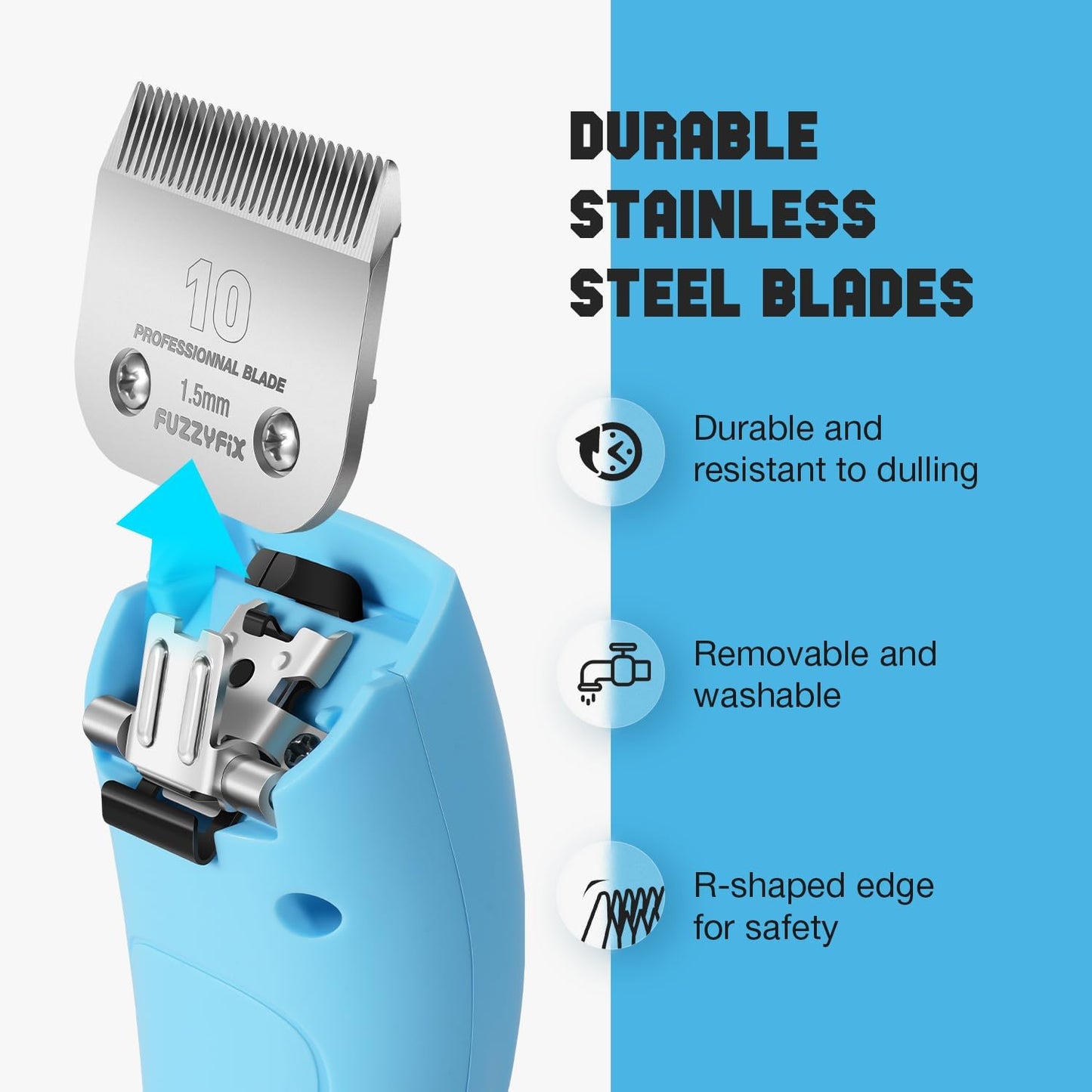 2 Pcs Dog Clippers Replacement Blade Compatible with PC615 and PC811, Detachable Pet Dog Grooming Clipper Stainless Steel Blade #10