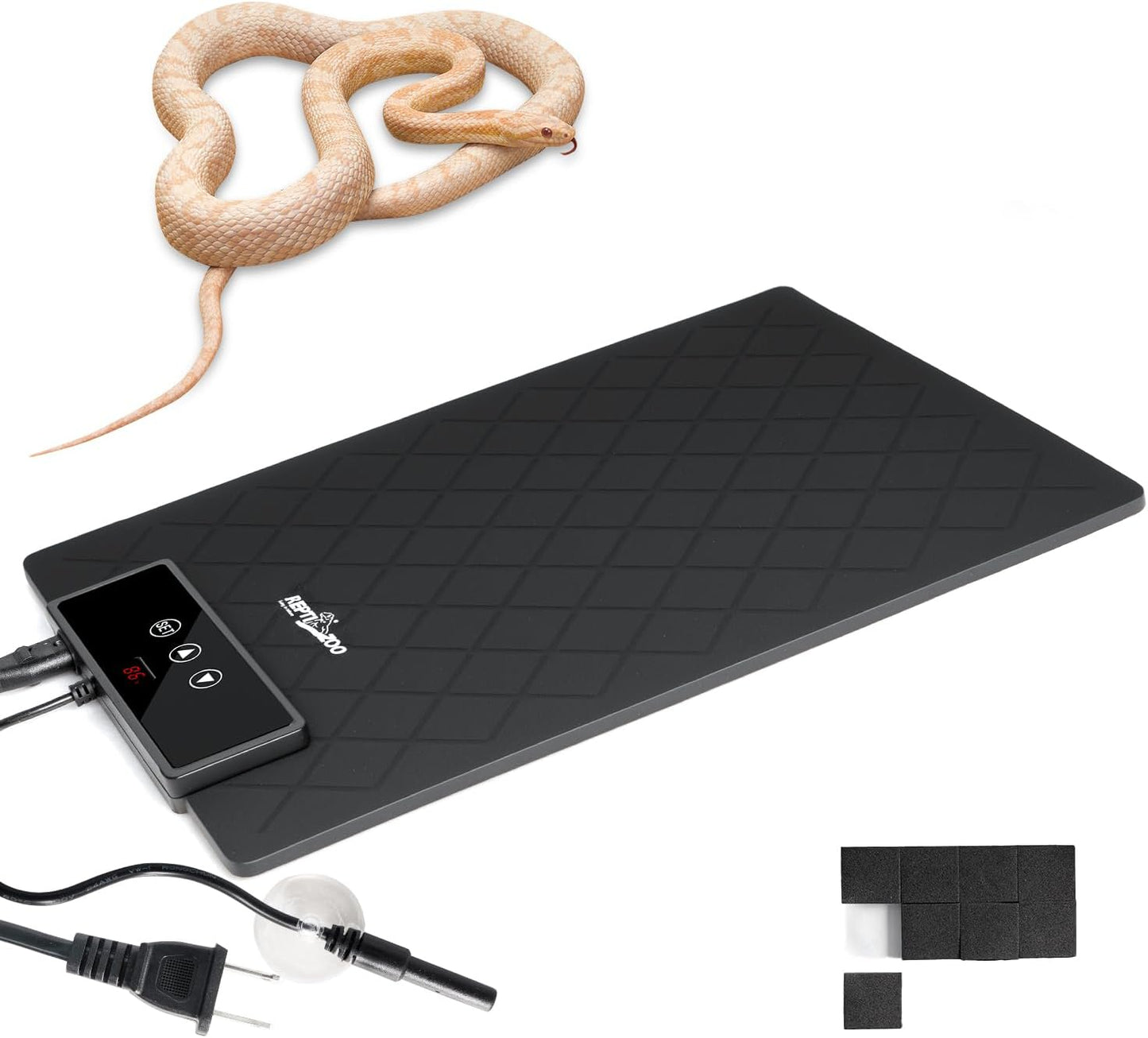 REPTI ZOO Reptile Heat Pad 8 in × 12 in, 23W Reptile Heat mat with Adjustable Thermostat for Turtles, Hermit Crabs, Bearded Dragons, Leopard Geckos, Snakes, Lizards