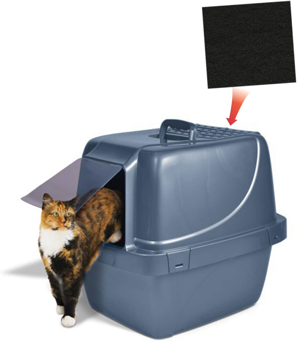 10 Pack Cat Litter Box Charcoal Filters Replacement Carbon Odor Filters 6Inch x 6.5Inch Hooded Cat Litter Boxes and Pans