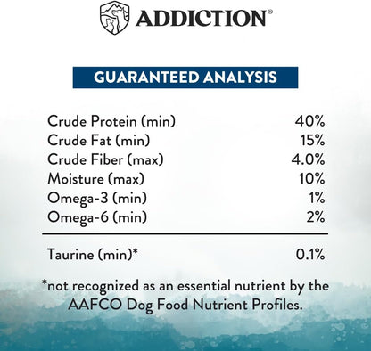 Addiction Wild Islands Pacific Catch - NZ King Salmon, Mackerel & Hoki - Whole Prey Diet with Omega-3 Rich Fish - High-Protein Grain-Free Dry Dog Food for All Life Stages - 20lbs