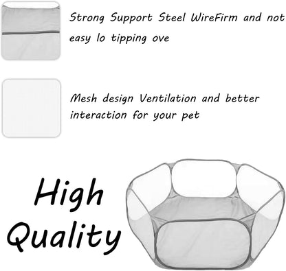 Small Animals Playpen, Portable Pop-up Open Interactive Pet Tent, Indoor Outdoor Fence for Rabbits, Guinea Pig, Hamster, Chinchillas, Kittens, Puppies