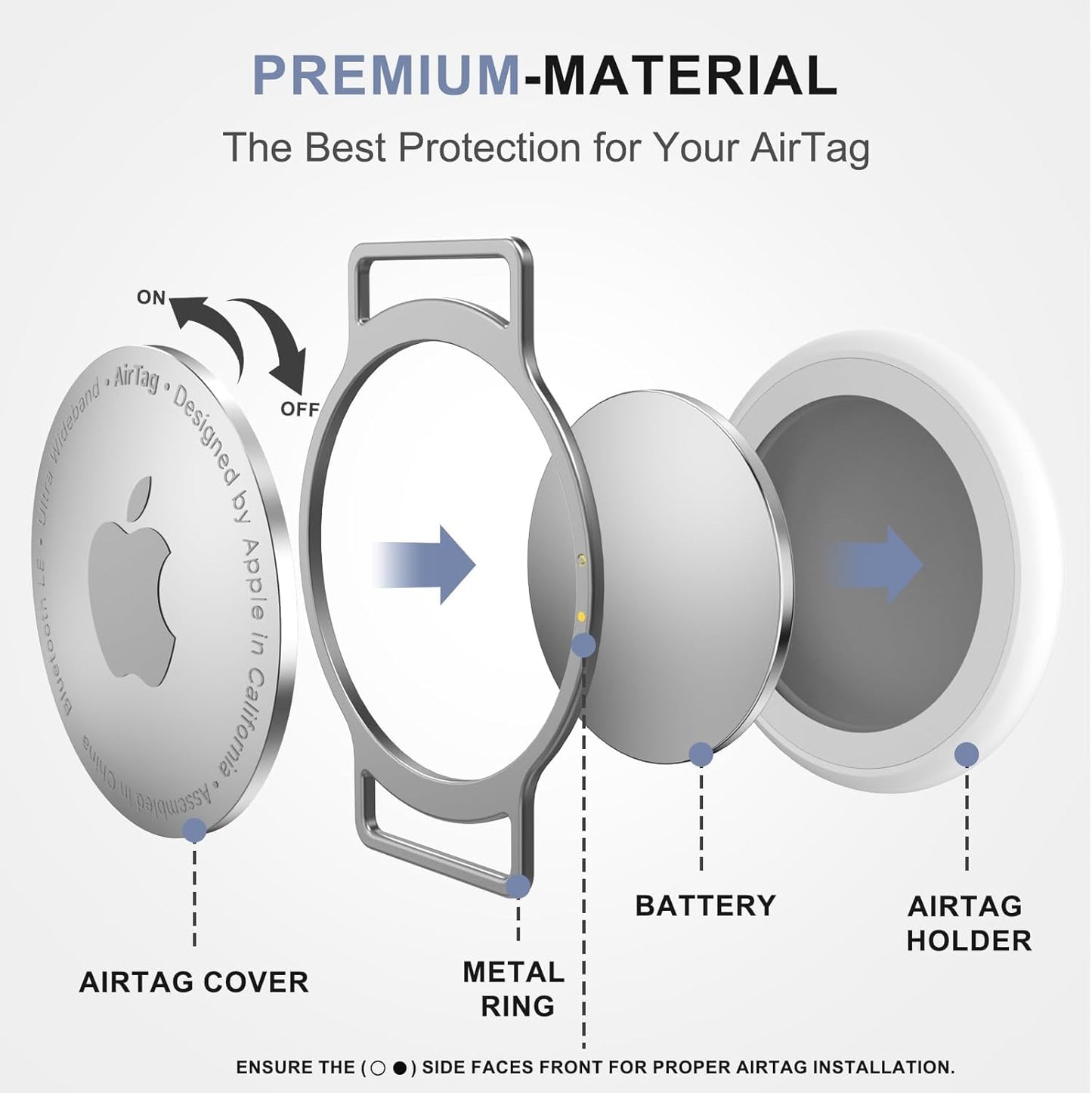 AirTag Cat Collar, Ultra Elastic Cat Tracker Collar with Apple Air Tag Holder, [Lightweight & Scratch Resistant] Stepless Adjustable GPS Pet Tracking Collars for Cats Kittens [Reflective Blue]