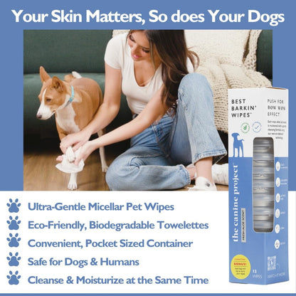 Dog Skin Spray & Grooming Wipes Bundle - Anti-Itch Spray with Aloe + Paw, Ear & Butt Dog Wipes (12-Pack) Gentle First Aid & On-The-Go Cleaning