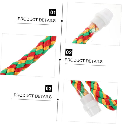 Happyyami 2pcs Rope Perch Set for Parrots Budgies and Macaws Multi-Purpose Chewing Toy Natural Material Lengths