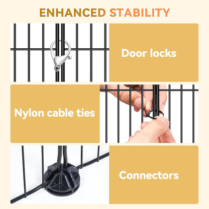 Cat Cage, 3-Tier DIY Cat Enclosures Catio, Cat Playpen Indoor & Outdoor with Hammock, Detachable Metal Wire Kennel Cats Crate, 2x3x3 Exercise Place for 1-3 Cats/Kitten