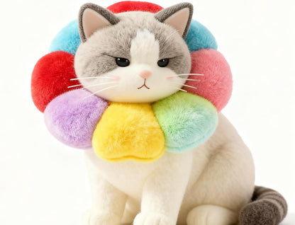 Soft Recovery Cone Collar for Cats & Small Dogs, Size M (Up to 10lbs)，Adjustable Post-Surgery Protective E-Collar, Comfortable & Cute for Wound Licking Prevention and Healing