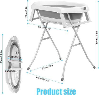 Dog Bathtub Dog Washing Station, Foldable Pet Bath Tub for Bathing and Grooming, Collapsible Portable Shower Bathtub for Small Dogs Cats Pet, Indoor and Outdoor Grey
