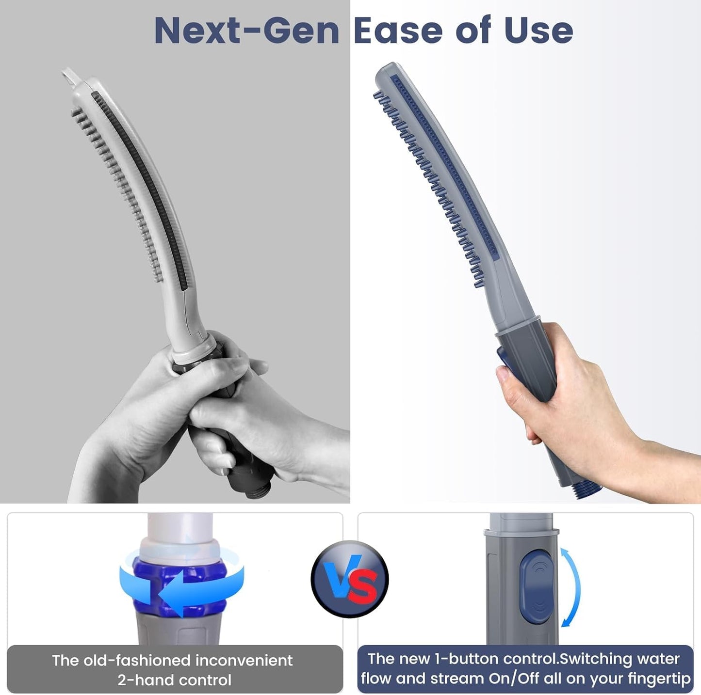 Dog Shower Attachment, Dog Shower With Metal Diverter, Pet Shower Attachment for Fast and Easy Dog Bathing, 3 Spray Modes One-Button Switch 8-Foot Hose For Indoor and Outdoor