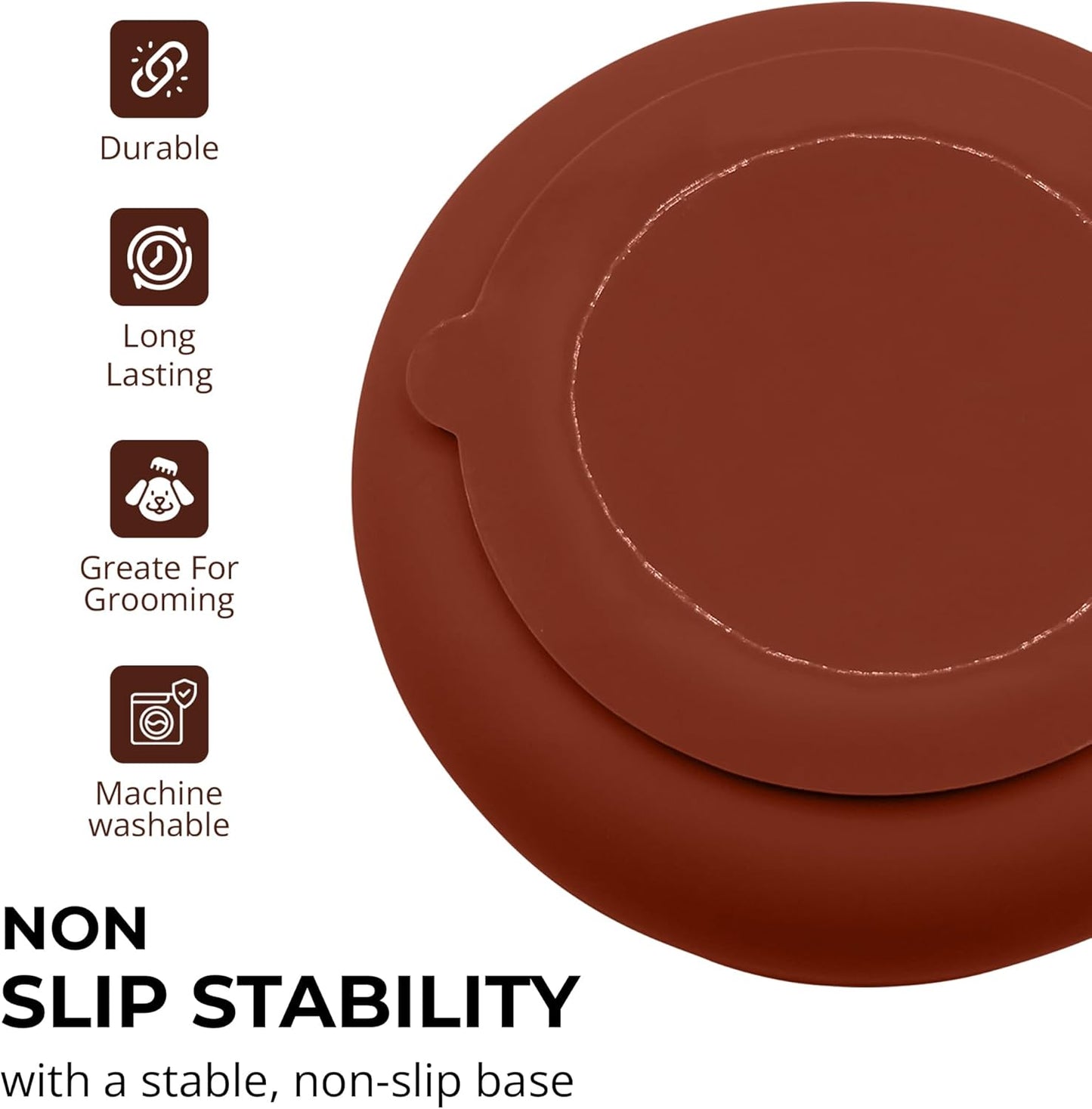 Slow Feeder Dog Bowls, Dishwasher Safe, Non-Slip Base, BPA-Free Slow Eating Dog Bowl (Mocha, 1-Pack)
