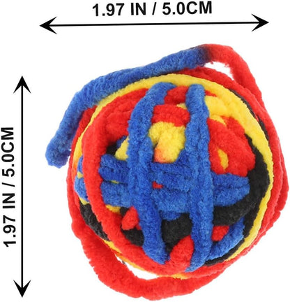 4Pcs Handmade Polyester Cat Balls with 40Cm Tail Bite-Resistant Indoor Scratcher for Kitten Play and Exercise Random Style