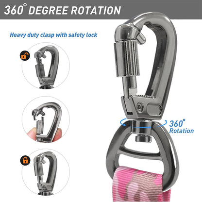 Hotsky Tactical Dog Harness and Leash for Medium Dogs No Pull, Adjustable Military Service Dog Vest Reflective Pet Harness with Control Handle Molle System for Dogs Training Walking(Pink Camo, XL)