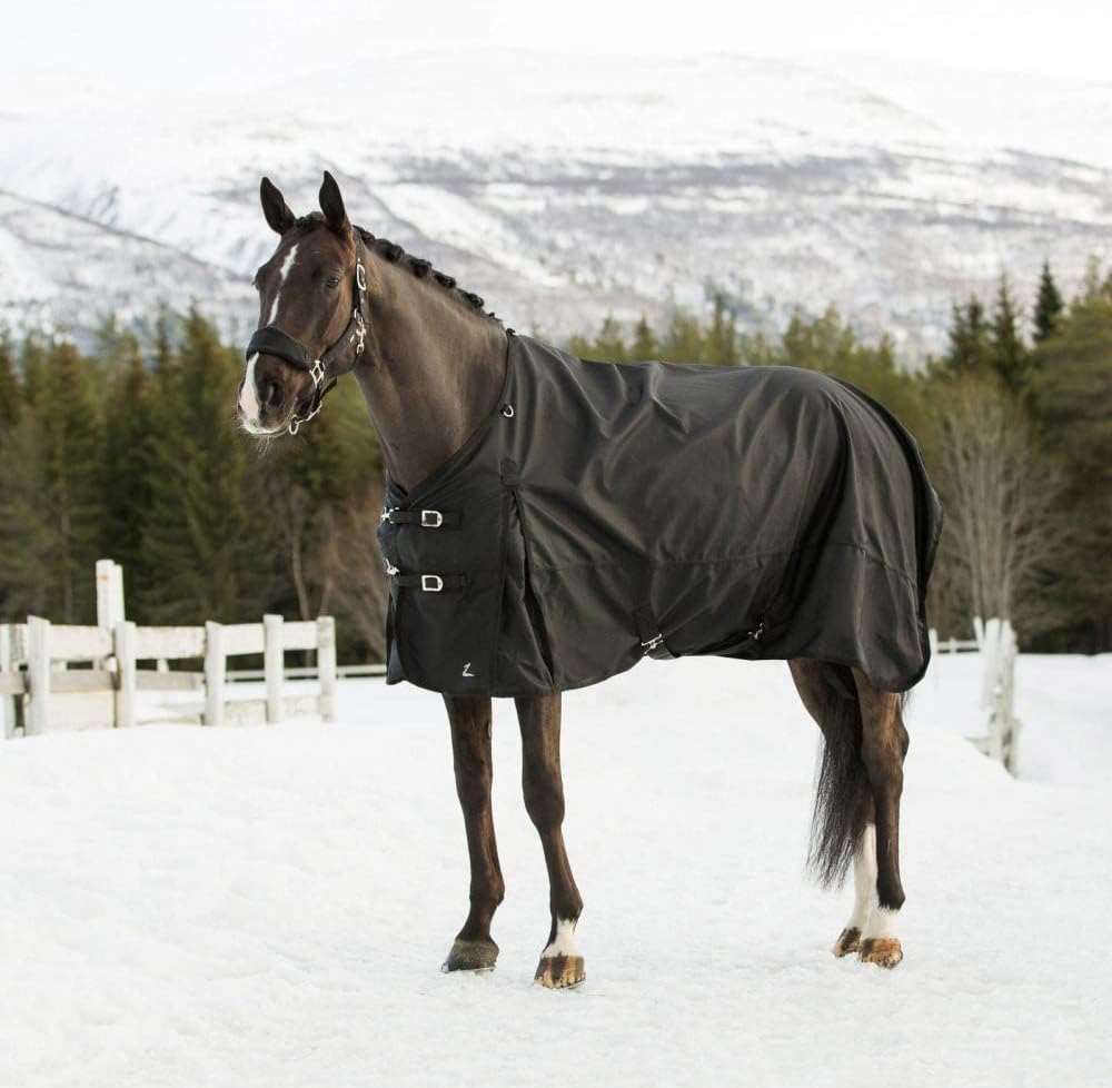 HORZE Nevada 1200D Lightweight Waterproof Horse Turnout Rain Sheet (No Fill) - Black - 78 in