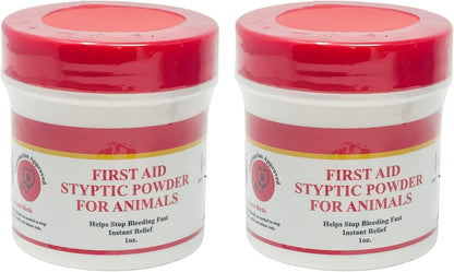 G.B.S Styptic Powder for Animals – Fast-Acting Blood Stop for Dogs, Cats, Birds & Small Pets – First Aid Powder for Nail Bleeding, Minor Cuts & Grooming – 1 oz, Pack of 2