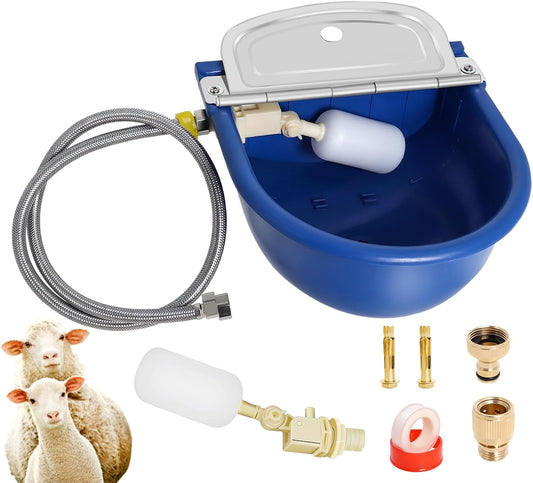 Automatic Water Dispenser for Dogs, Plastic Automatic Dog Waterer Livestock Water Bowl Goat Waterer with 39 inch Water Hose for Horse Water Trough