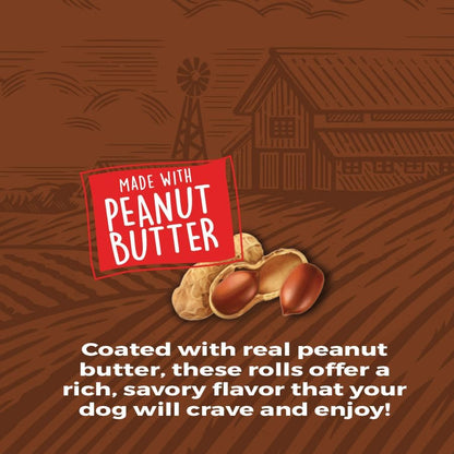 Healthy Chewers Peanut Butter Collagen Rolls 2 Count | High Protein, Long Lasting, Collagen Rich Chews for Large Dogs