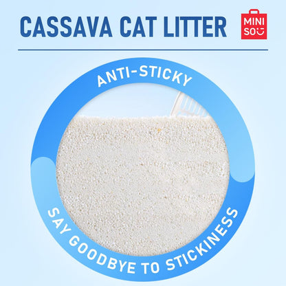 MINISO Clumping Cat Litter, Tofu+Bentonite+Cassava, Odor Control, Rapid Clumping, Water Absorbent and Toilet Flushable, Multi-Cat, Original Style, 31.6lb (4 Pack of 7.9lb Bags)