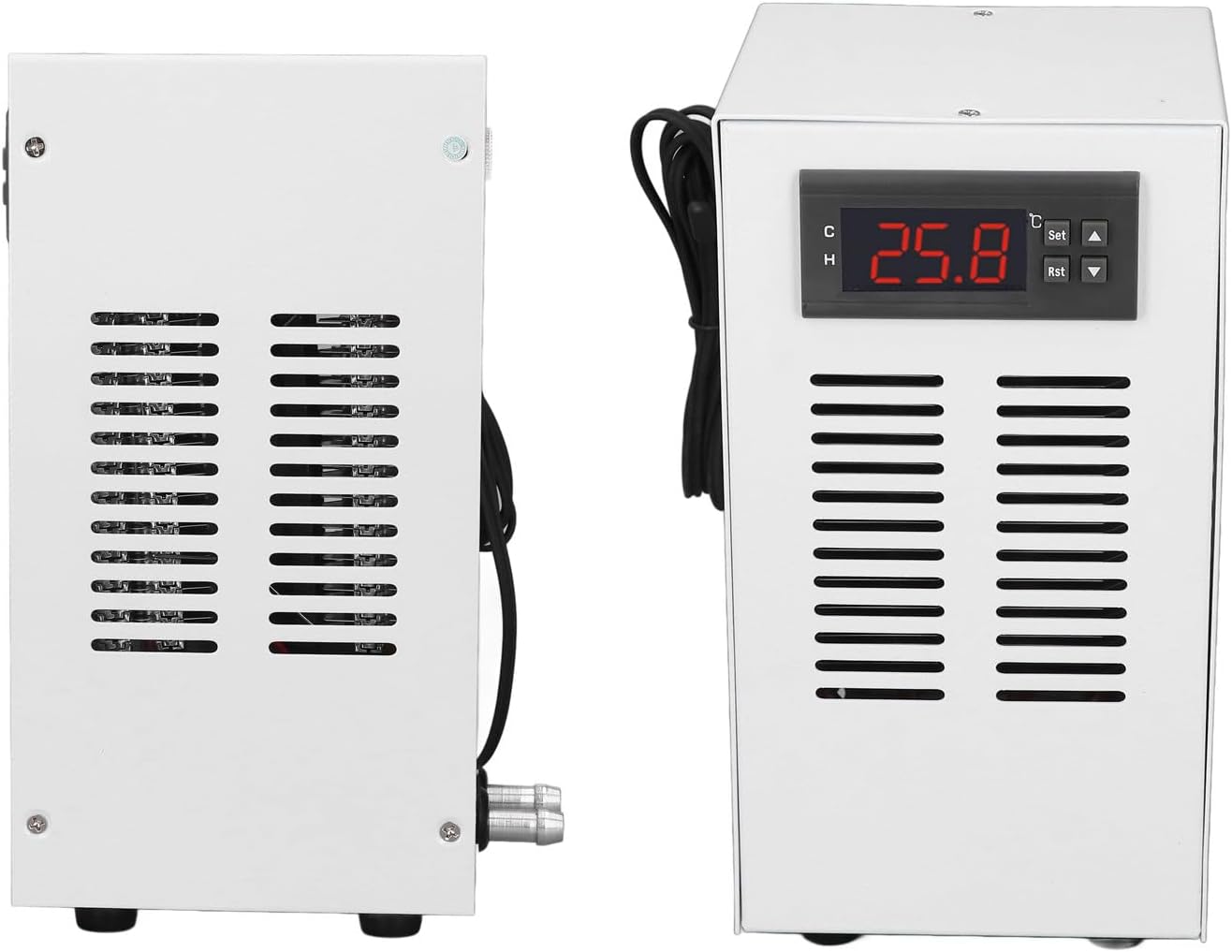 ZJchao Aquarium Chiller, 2 in 1 Cooling and Heating System for Fish, with Water Hose and Pump, Quiet Operation 30 35dB, Rapid Cooling 3LPM, for 20L Aquarium (US Plug)