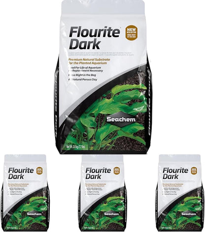 Seachem Flourite Black Dark Gravel, 7.7 lb (Pack of 4)