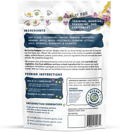 Treats, 100% All Natural Mini Bites for Rabbit Hamster Guinea Pig Chinchilla Pet Rat Mice Gerbil Bird Healthy Enrichment Bonding Rewarding Training Nature's Bites Variety Pack 50g