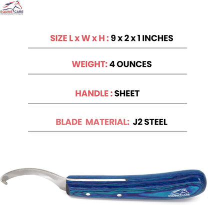Equine Care Right-Handed Hoof Knife – Professional Farrier Knife & Hoof Trimmer Tool | Ultra-Sharp J2 Stainless Steel Blade, Ergonomic Handle for Horse Hoof Trimming, Cleaning & Farrier Supplies