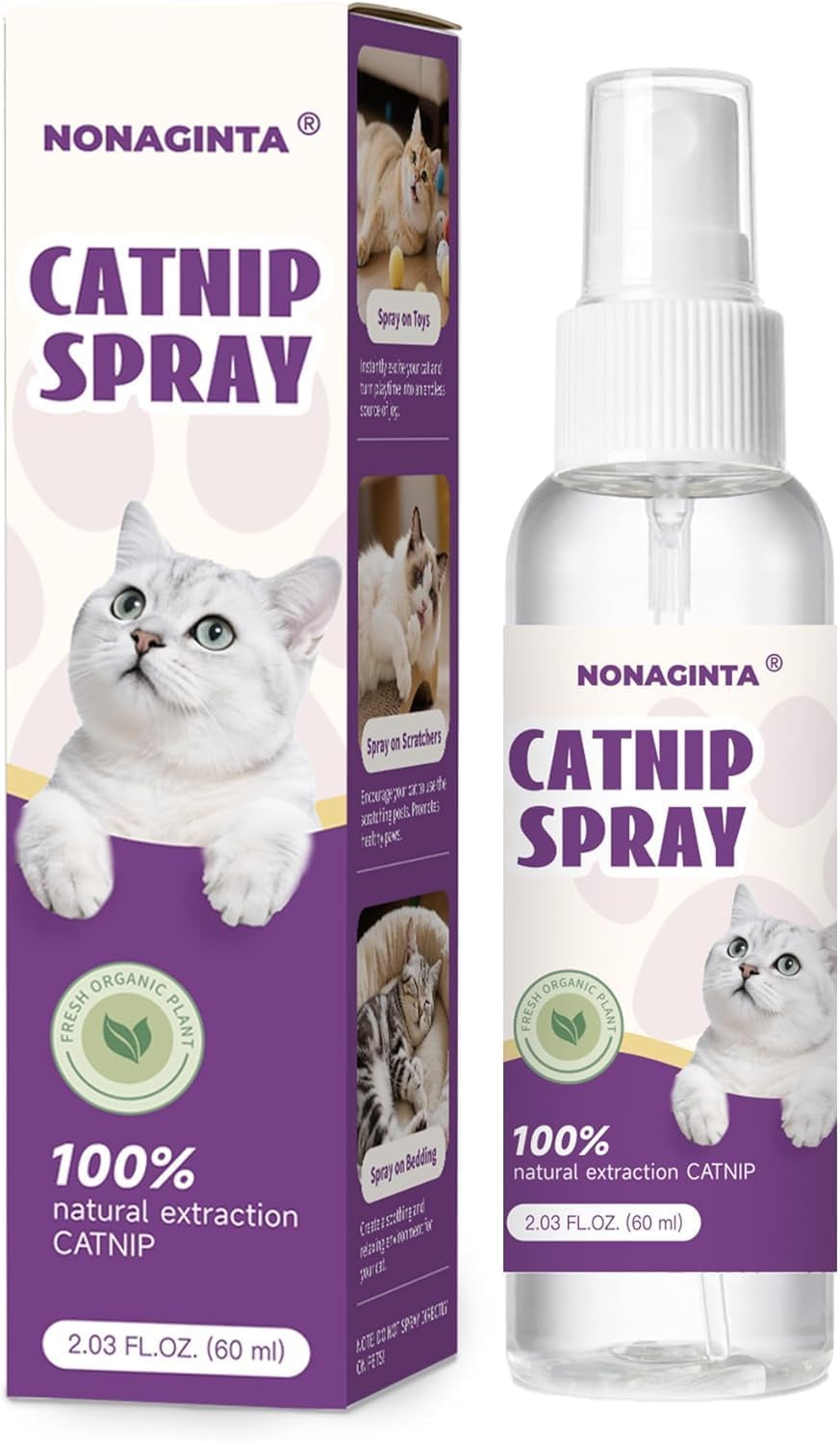 Catnip Spray for Cats, 100% Natural Catnip Mist Spray for Cats & Kittens, Relieves Stress, Calming, Safe for Pets - 2 Fl Oz