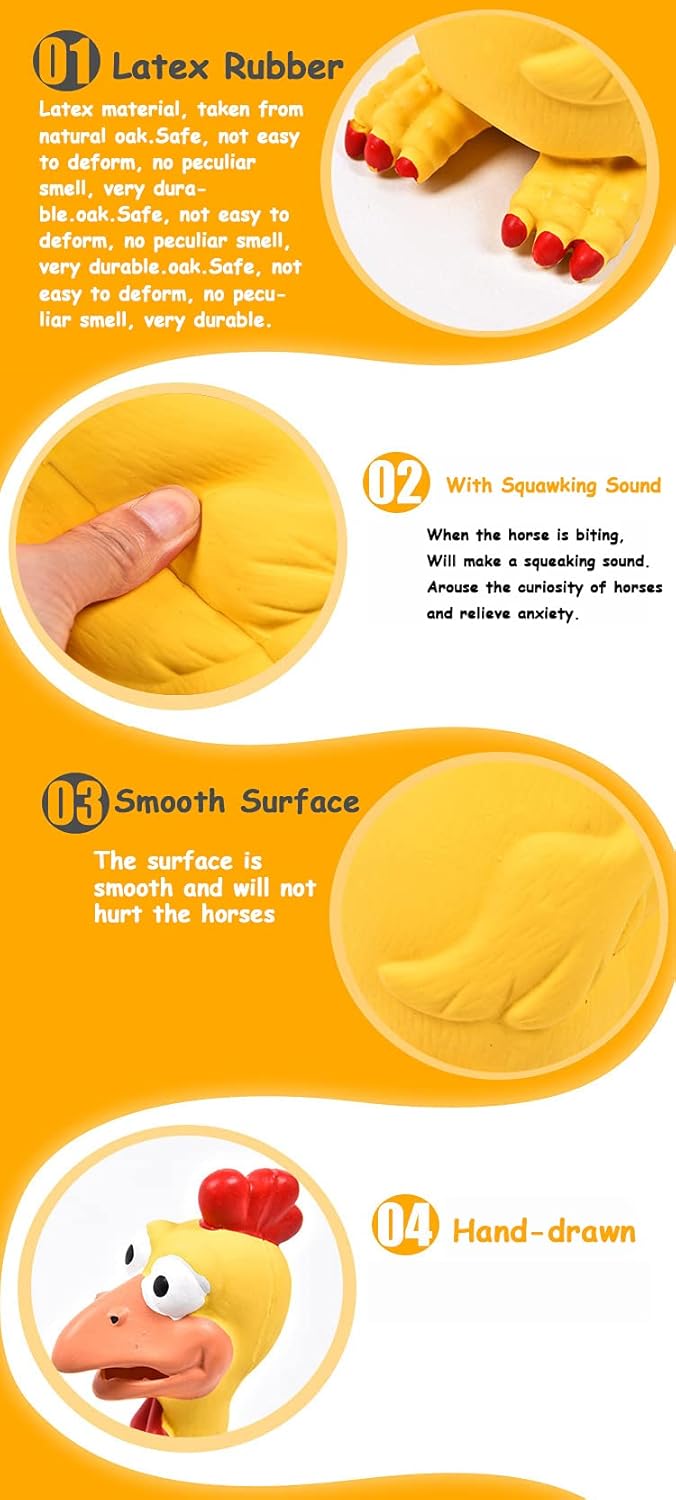 Horse Toys, Rubber Chicken Squeaky Toys Play Reduce Separation Anxiety Fetch,Horse Play Ball Soccer Ball.for Medium or Large Pet Breeds Dog