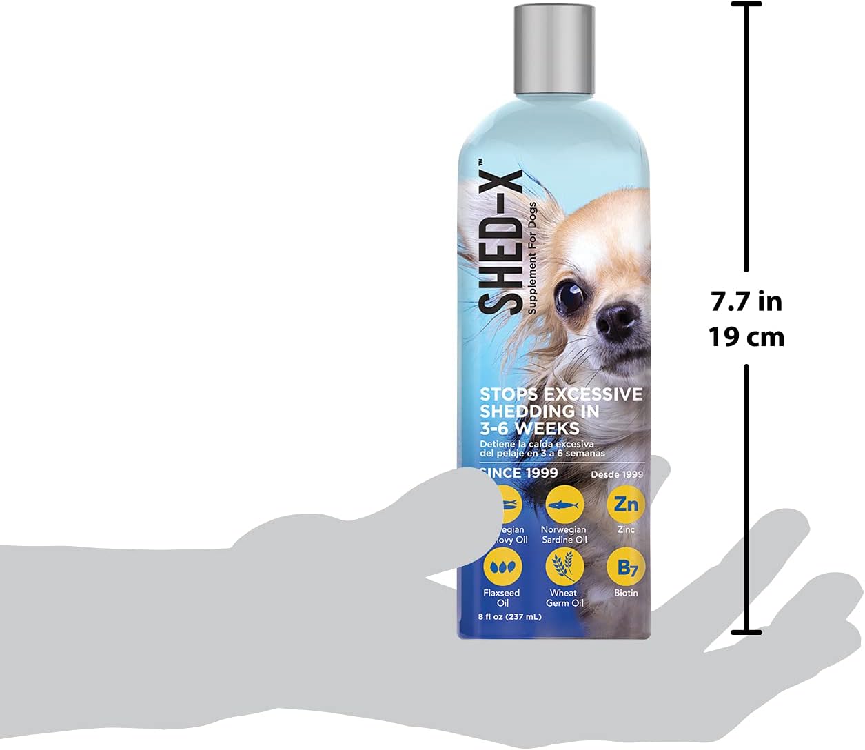 Shed-X Liquid Dog Supplement, 8oz – 100% Natural – Helps Dog Shedding, Fish Oil for Dogs Supports Skin & Coat, Dog Oil for Food with Essential Fatty Acids, Vitamins, and Minerals