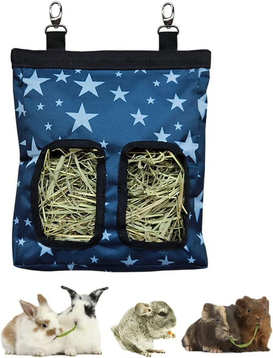 Hanging Hay Feeder Bag for Guinea Pigs, Bunnies, Chinchillas. Stars